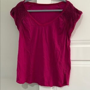 DKNYC Pink Relaxed Short Sleeve Blouse